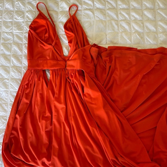 House of CB Ischia Orange cutout goddess maxi dress - Picture 10 of 13